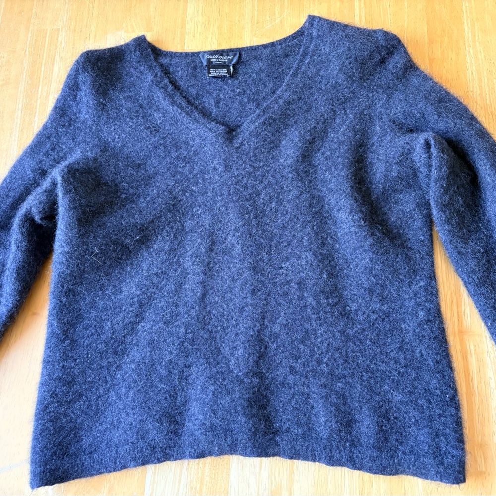 Lord & Taylor Dark Gray Cashmere Sweater